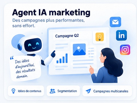 Agent IA marketing : idées de contenus, segmentation et campagnes multicanales