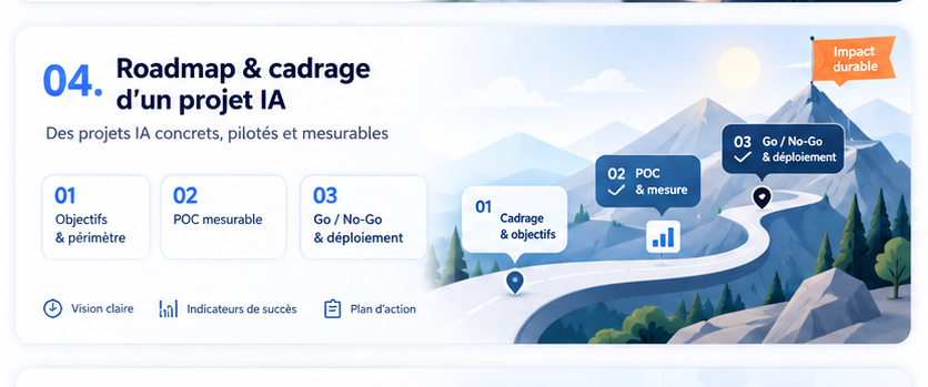 Illustration roadmap cadrage ia
